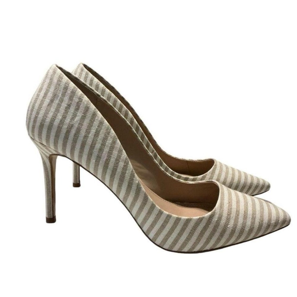 Charles David Vicky Taupe Stripe High‎ Heel Pointed Toe Stiletto Pumps size 10
